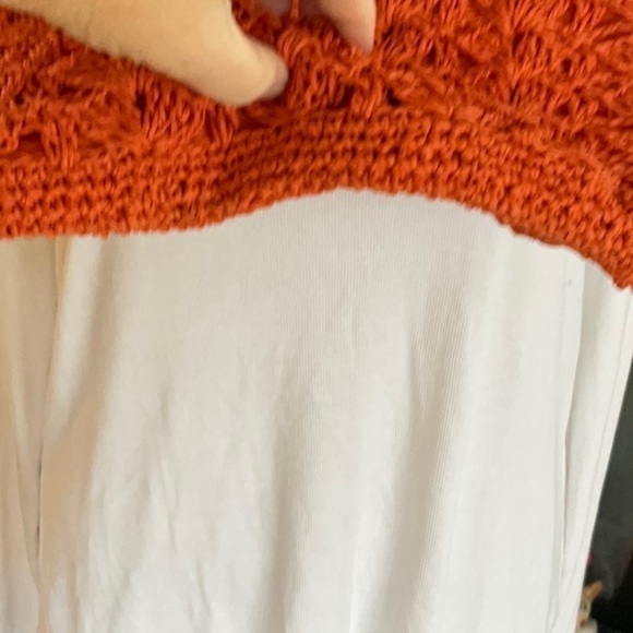 VINTAGE ORANGE STRAW BAG WITH BEAUTIFUL PINK AND YELLOW FLOWERS - Picture 4 of 5